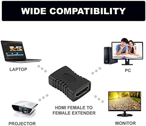 2 Пакет HDMI Адаптер Женски На Женски HDMI Конектор Спојка Продолжувач Конвертор Поддршка 3D 4K 1080P ЗА Тв Roku Оган Стап Chromecast Nintendo