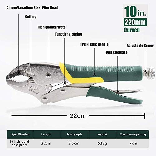 Плери за заклучување на 3-ПЦС поставени 10-инчни и 7-инчни криви вилица, 9-инчен долги нос вилица за брзо издание, оригинални клешти за заклучување со жица, дизајниран ?