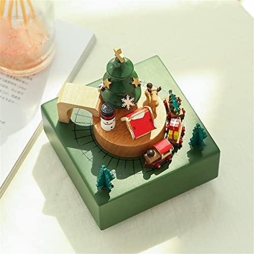 Seass Wood Carueselhimn Божиќна музичка кутија мало девојче дете роденденски подарок дома мебел ретро украси музичка кутија