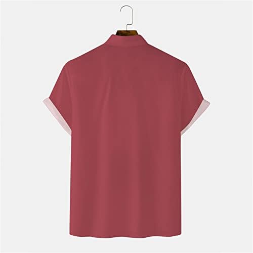 2023 Ново знаме за Денот на независноста на мажите Персонализирана модна лапчка маица кошула со кошула со кратки ракави памук памук
