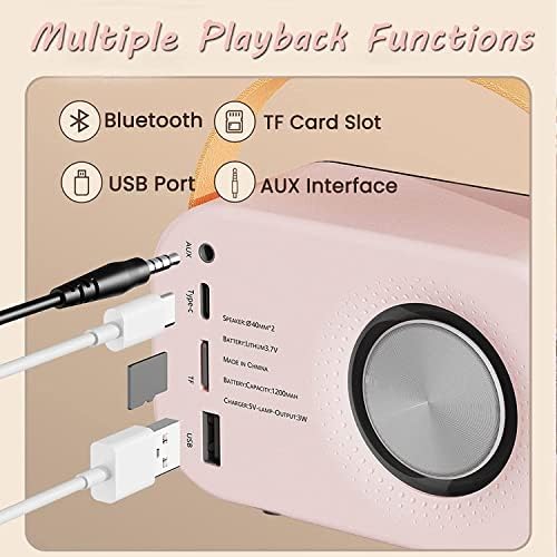 Anliato Retro Bluetooth звучник, гроздобер преносни безжични звучници со Bluetooth со гласен волумен Bluetooth 5.0 Поддршка TF картичка U диск aux влез стар стил за кујна спална соба дома к