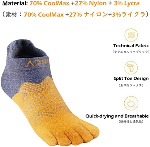 Чорапи со прсти на триводер 5 прсти Не покажуваат атлетски трчање на ниски исечени пети за мажи и жени