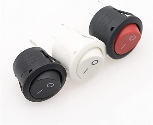 Berrysun Rocker Switch 1pcs само-заклучување на типот на типот на типот AC 6A/250V 10A/125V 2P Off-OFF SPST 2 PIN CIRCLE ROCKER SWITCH