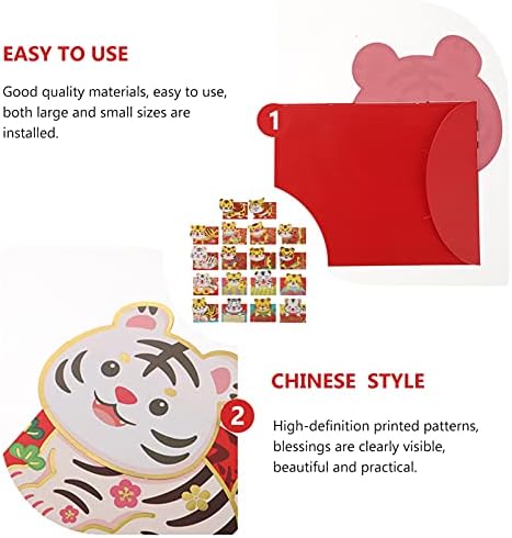 АБУФАН 18 парчиња Кинески Црвени Пликови Хороскопски Тигар Среќни Пари Пликови За Подароци Пакети Кинеска Нова Година Хонг Бао 2022 Новогодишна