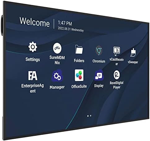 ViewSonic CDE8630 86 4K UHD Безжична Презентација Дисплеј 24/7 Комерцијален Дисплеј Со Портрет Пејзаж, USB C, WiFi/BT Слот, RJ45 И RS232