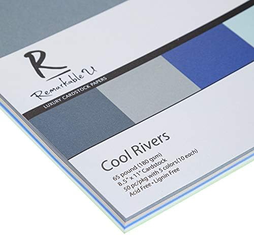 Премиум во боја на картонска хартија 8,5 ”x 11”, разновидни ладни бои | 65lb мазна текстура | Цврсто основно занаети за занаети и белешки