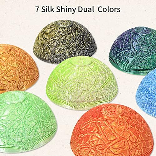 Bblife Silk 2 Color In 1 PLA 3D печатач Филамент, 1,75 mm Двојна боја Silk PLA печатење материјал, 1 кг 2,2 bs Silk PLA, широко поддршка за 3Д печатачи, биколор 2 бои свила виолетова и зелена