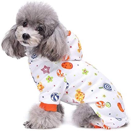 Костуми за пижами со кучиња S-живописи за затворен отворен терен, удобна кутре пижами меки кучиња кошула за скокање Најдобар подарок памучен палто за средно и мало ?