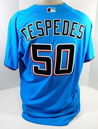 Мајами Марлинс Рикардо Цесспедс 50 Игра издаден Blue Jersey 48 DP22250 - Игра користена МЛБ дресови