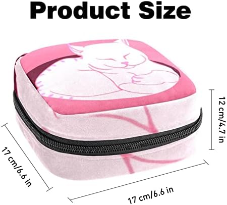 Розова спиење мачка санитарна торба за складирање на салфетки, менструална подлога торба гаќички за ламби, организатор на женски производи со патент