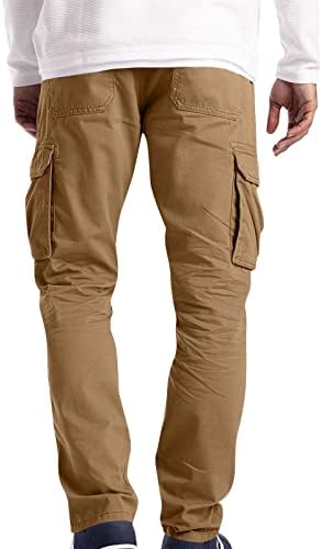 Мажи обични панталони со панталони повеќе џеб директно цврста боја на отворено целокупно панталони црни карго панталони мажи