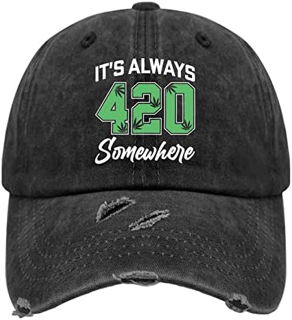 Плевел 420 тато капи Тоа е секогаш 420 некаде бејзбол капа за мажите Гроздобер капачиња прилагодливи