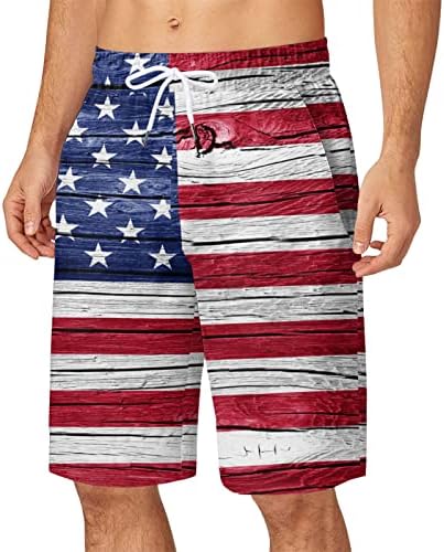 Bmisegm летни мажи пливање шорцеви мажи летен ден за независност, плус големина панталони џеб влечење лабава обични костуми за капење