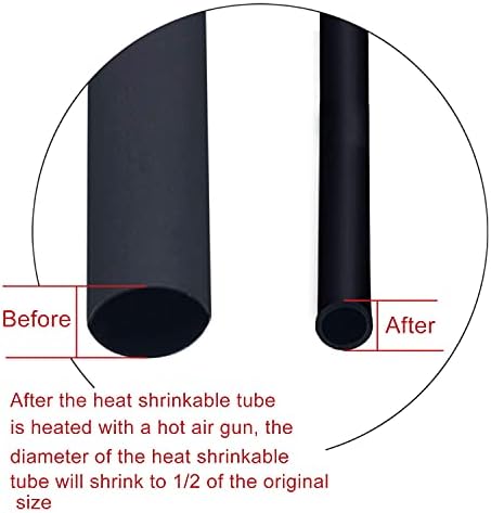 Ienyu 385pcs топлински смалување на цевки за намалување на цевките 2: 1 7 бои 11 големини 125 ℃ изолација што може да се намали асортиман