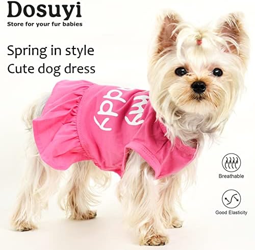 Кучиња фустани за мали кучиња женски ја сакам мајка ми/мамо девојче пролетно лето куче облека кучешки слоган симпатична срцева кучиња фустан
