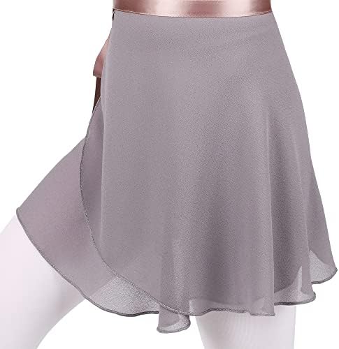 Uttpll балетски танц со здолниште чиста шифонска обвивка за преклопување кратки здолништа со прилагодлива вратоврска за половината за дете/девојчиња/жени