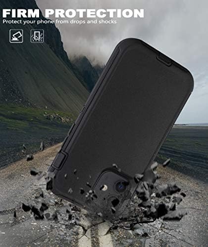 GYJ за iPhone 12/за iPhone 12 Pro Случај 6.1 Појас-Клип Kickstand Футрола со 2 Заштитник На Екранот, Целосно Тело Солиден Тежок Воен Одделение Отпорен На Удари/Капка Заштита Покритие