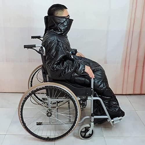 ZBJH водоотпорен ветерно зимски инвалидски топло топло ќебе, облечена во инвалидска количка за носење на количка со ракави со ракави