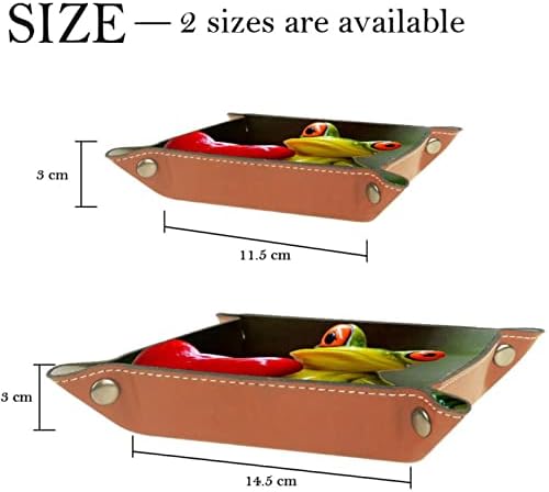 Такаменг Кутии За Складирање Мали, Смешни Жаби Љубов Срце, Кожа Камериер Послужавник Десктоп Организатор За Чување Паричници Часовници