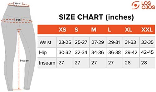 Лос Ојос Јога панталони за жени - хеланки за контрола на вежбање со високи половини со џебови
