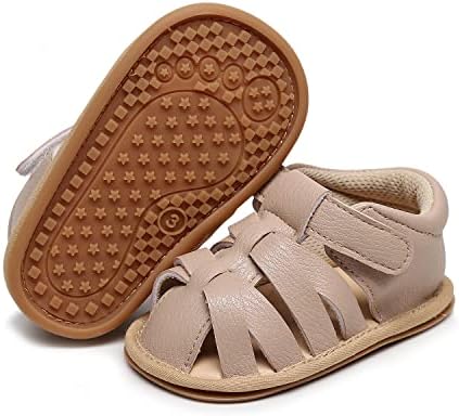 Хонгтеја бебе девојче сандали, летни чевли за бебиња принцеза рамни сандали отворени пети против гума од гума на новороденчиња од новороденче