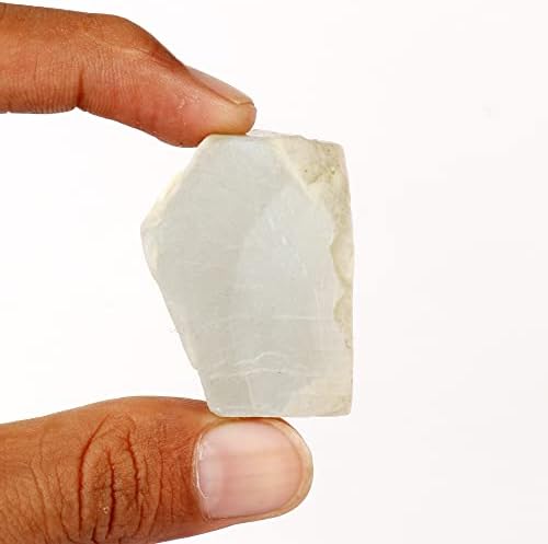 GemHub 208,35 CT природен груб бел месечен месечина кристал, оригинален месечен камен, несечен груб лековит кристал
