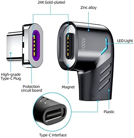 Адаптер За Boxwave За Realme GT2-Адаптер За Агол Pd MagnetoSnap, Адаптер За Адаптер За Полнење Со Магнетен PD Агол За Realme GT2-Метално