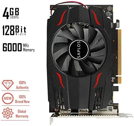 Saplos Radeon RX 550 Графичка Картичка, 4GB, GDDR5, 128-Битна, DisplayPort DVI-D HDMI, ITX Дизајн, Компјутер Видео Картичка Игри, 4k