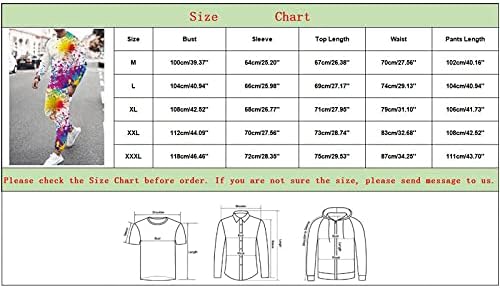 Стоута облеки за мажи, цветни плажа печати маици и панталони со долги ракави, сет, спортско трчање со активна облека