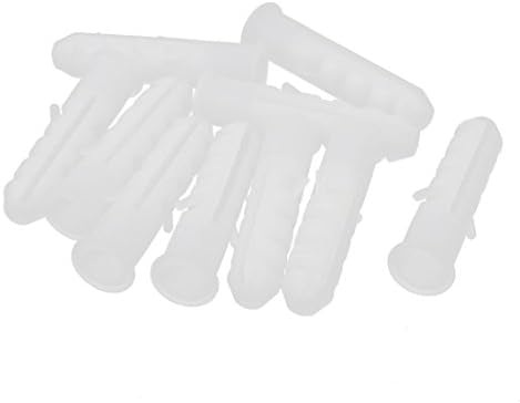 Пластични пластични завртки за анти-ротација и завртки за проширување на wallидот за проширување на ноктите бели 10мм диа 1,7 инчи за експанзија