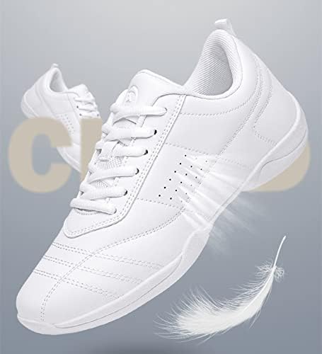 KKDOM возрасни и млади бели навивачки чевли со атлетски танцов тренинг чевли за натпреварување тениски патики навивачки чевли