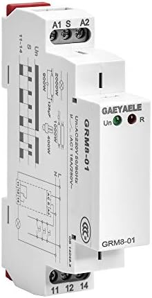Gaeyaeele grm8 електронски реле за релејм меморија реле реле за импулс реле SPDT 16A широк опсег напон Дин железница монтиран