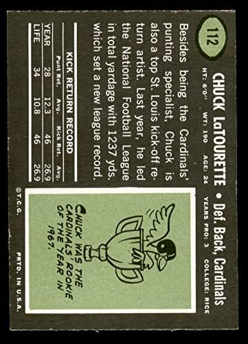 1969 Топпс 112 Чак ​​Латурет Св. Луис кардинали-ФБ НМ/МТ кардинали-ФБ ориз