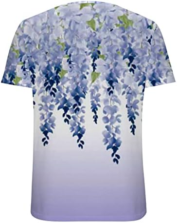 Женски чипка против врвовите на вратот лето цветно печатење маичка горната кратка ракав фустан од блуза кошула случајно лабава