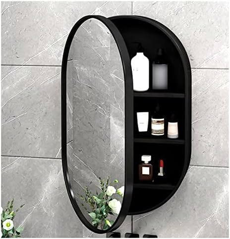 Кабинет за лекови за дрвени бања со насликана водоотпорна површина, модерно кабинет за складирање на бања со HD огледало, над кабинетот за огледало