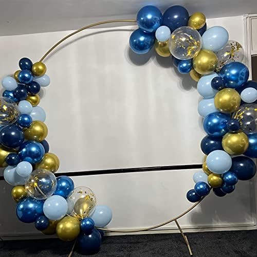 Комплет За Венци Со сини И Златни Балони, 101 ПАРЧИЊА Балон Со Балон Со Темносина Златна Забава Со Метални Златни Сини Балони Од Латекс Светло