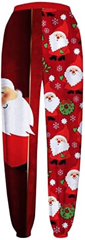 Christmasенски женски божиќни џемпери на женски џемпери, дното на божицата со високи половини, спортови со џогер панталони, панталони со џеб