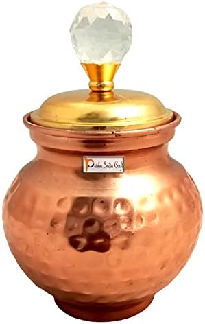 Приша Индија Занает Бакар Позлата Суво Овошје Контејнер Декоративни Чинии За Сервирање, Зачукуван Дизајн, Капацитет 0,25 кг, Злато
