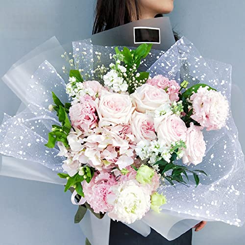 Оакбуд корејски стил цвет завиткување мрежа снежна точка предиво цветни букети за завиткување хартија за пакување за пакувања за пакување за свежи цвеќиња, занает