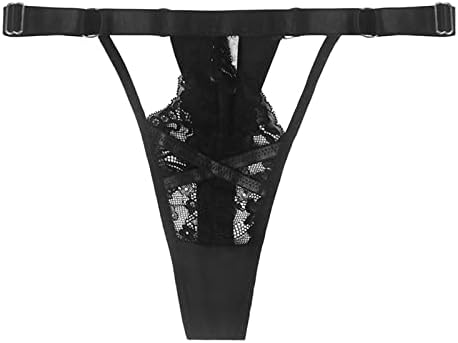 G String Thongs за жени секси лигави чиста чиста чипка гаќички со низок половината транспарентна микро-грб црна долна облека
