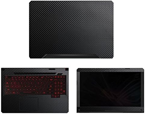 DecalRus - Заштитна декларација за лаптоп ASUS TUF Gaming FX504 Лаптоп црно јаглеродно влакно со капаци на кожата на кожата CFASUSTUF15_FX504BLACK