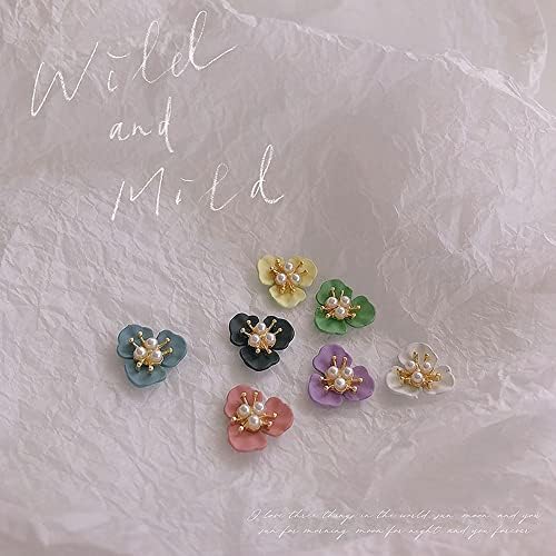 10 парчиња додатоци цвеќиња Дизајн на елегантни привлечности за накит за нокти Маникир додатоци 3Д цветни нокти украси - украси -