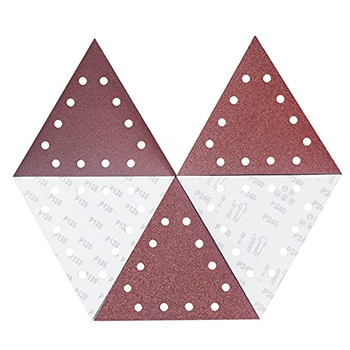 SackOrange 50 парчиња Триаголник и јамка од шкурка за сувоид Sander -10 пакуваат секоја од 60 80 120 180 180 240 решетки сандер хартија