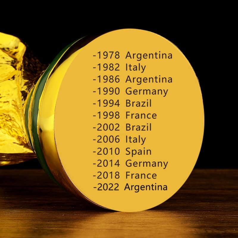 ХКИТМАРТ Светски куп трофеј реплика 14,1 инчи 2022 година реплика на смола од смола од смола колекционерски колекционерски спортски вентилатор трофеј злато спална со?