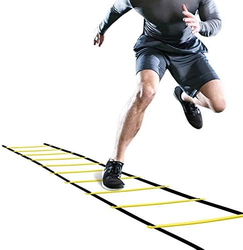 Nuport Speed ​​Agility Agility Agder Agility Обука за скала Брзина 12 Rung 20ft за фудбалски фудбал и други спортови со торба за носење