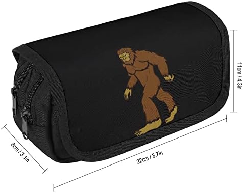 Bigfoot молив торба со двојно слој Пенки за канцелариски материјал за торбичка за шминка за шминка кутија за држач за торбичка со ZIP една