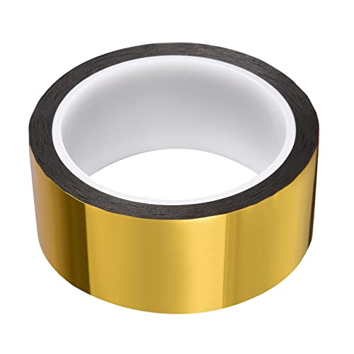 Rebower Motalized Polyester Film Tape Washi Tape Decor Mirror Tape, [За детали за акцент wallsидови графички уметности] - 1,6 /164ft/злато