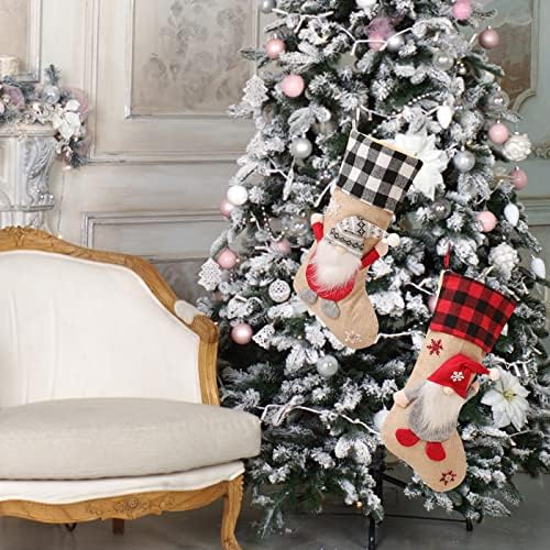 Божиќно порибување Големи Божиќни чорапи Декорација Санта Снежен човек ирваси за порибување Божиќни украси и низа за додатоци