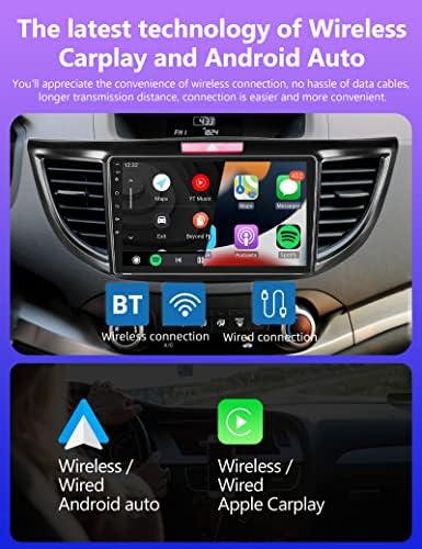 Автомобил Стерео за ХОНДА ЦРВ 2012-, Вграден Во Bluetooth Безжичен Apple Carplay Android Auto 9 Инчен Екран На Допир Андроид Автомобил