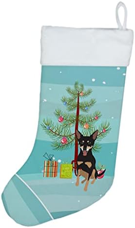 Богатства на Каролина WDK2984CS Chihuahua Tricolor 1 Божиќно Божиќно порибување, камин што виси чорапи Божиќна сезона забава